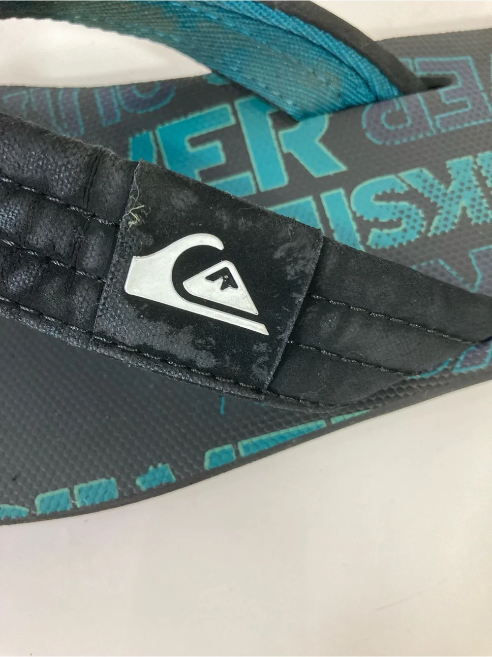QUIKSILVER Sandals Men 10 Blue Logo Thong